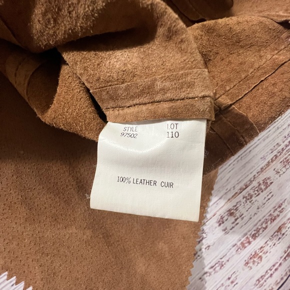 ❗️vintage❗️leather shirt shacket brown 100% leather cuir medium Margaret Godfrey - Picture 6 of 8